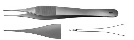 ДЖЕФФЕРСОН ХІРУРГІЧНИЙ ПІНЦЕТ ПОКРАЩ. 1X2ЗУБ 180MM